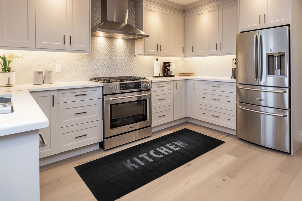 Luna 101 — Tapis de Cuisine Gris | 60 x 180 cm