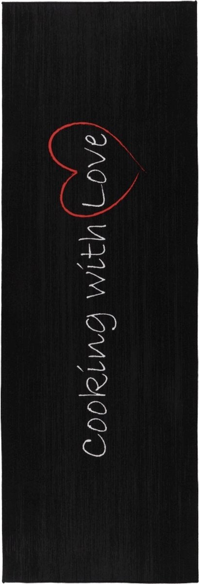 Luna 102 — Tapis de Cuisine Noir | 60 x 180 cm