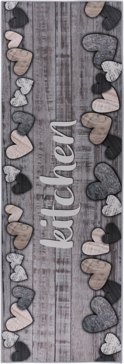 Luna 105 — Tapis de Cuisine Gris | 60 x 180 cm