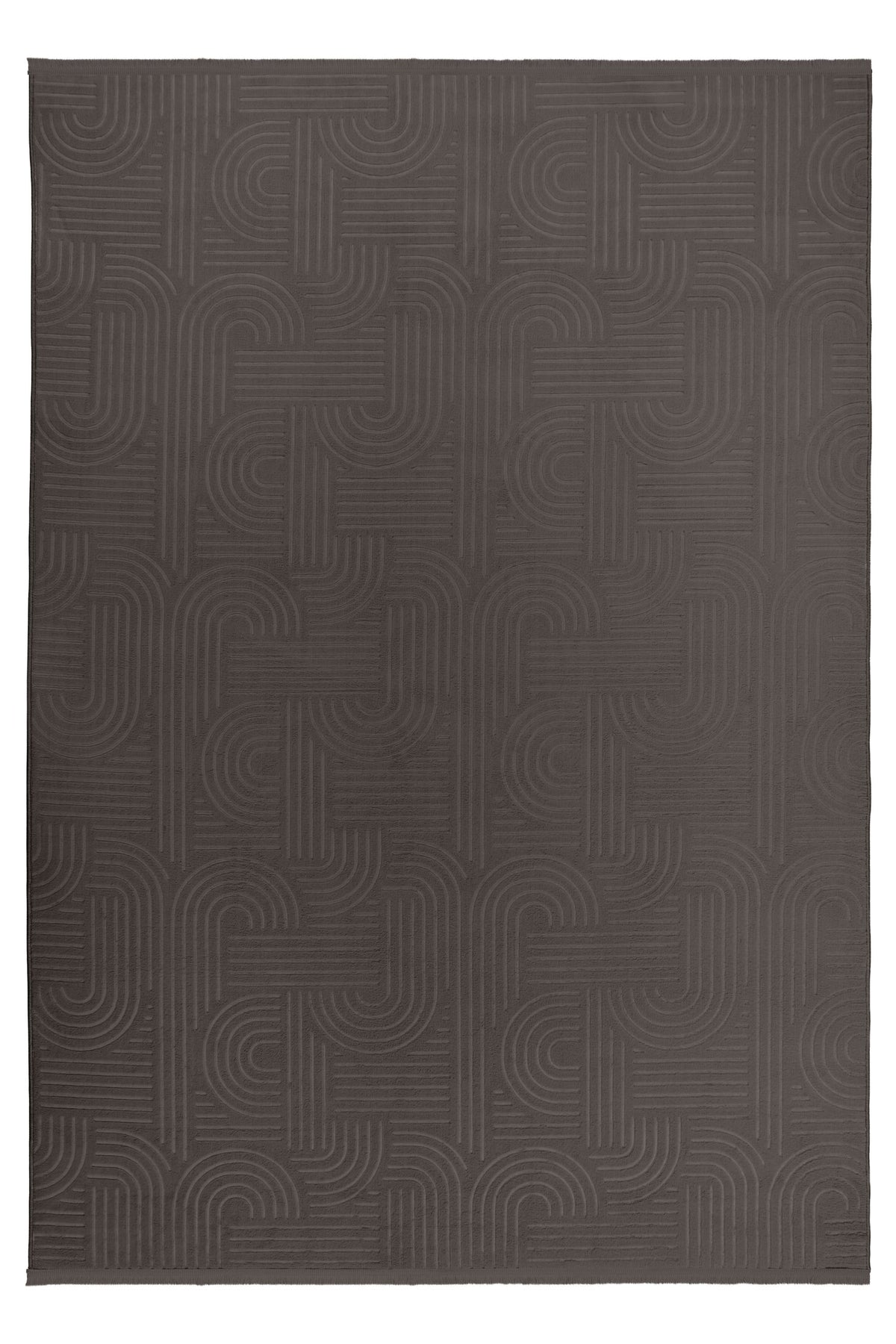 Tapis Damla anthracite lavable à effet 3D et dos antidérapant