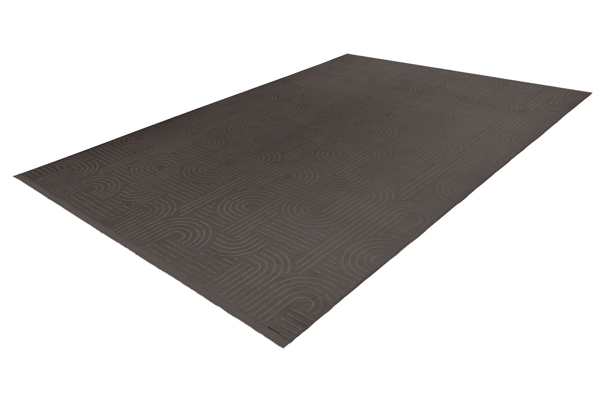 Tapis Damla anthracite lavable à effet 3D et dos antidérapant