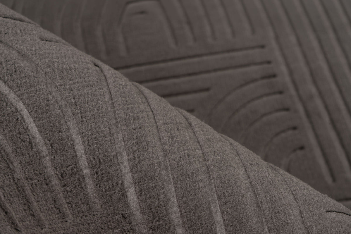 Tapis Damla anthracite lavable à effet 3D et dos antidérapant