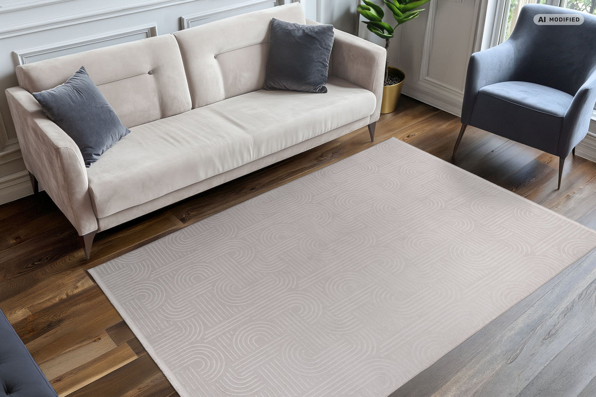 Tapis Damla gris lavable à effet 3D et dos antidérapant