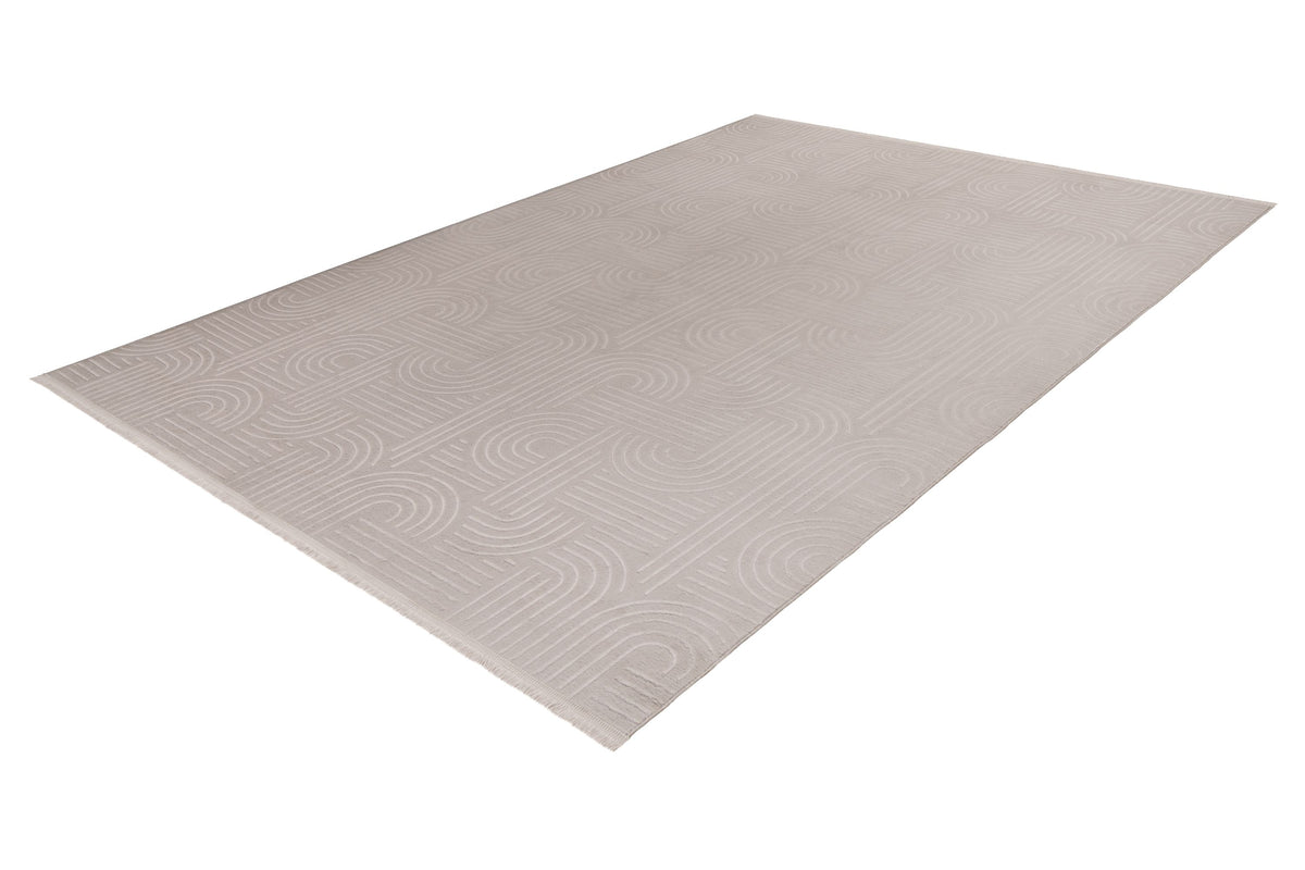 Tapis Damla gris lavable à effet 3D et dos antidérapant