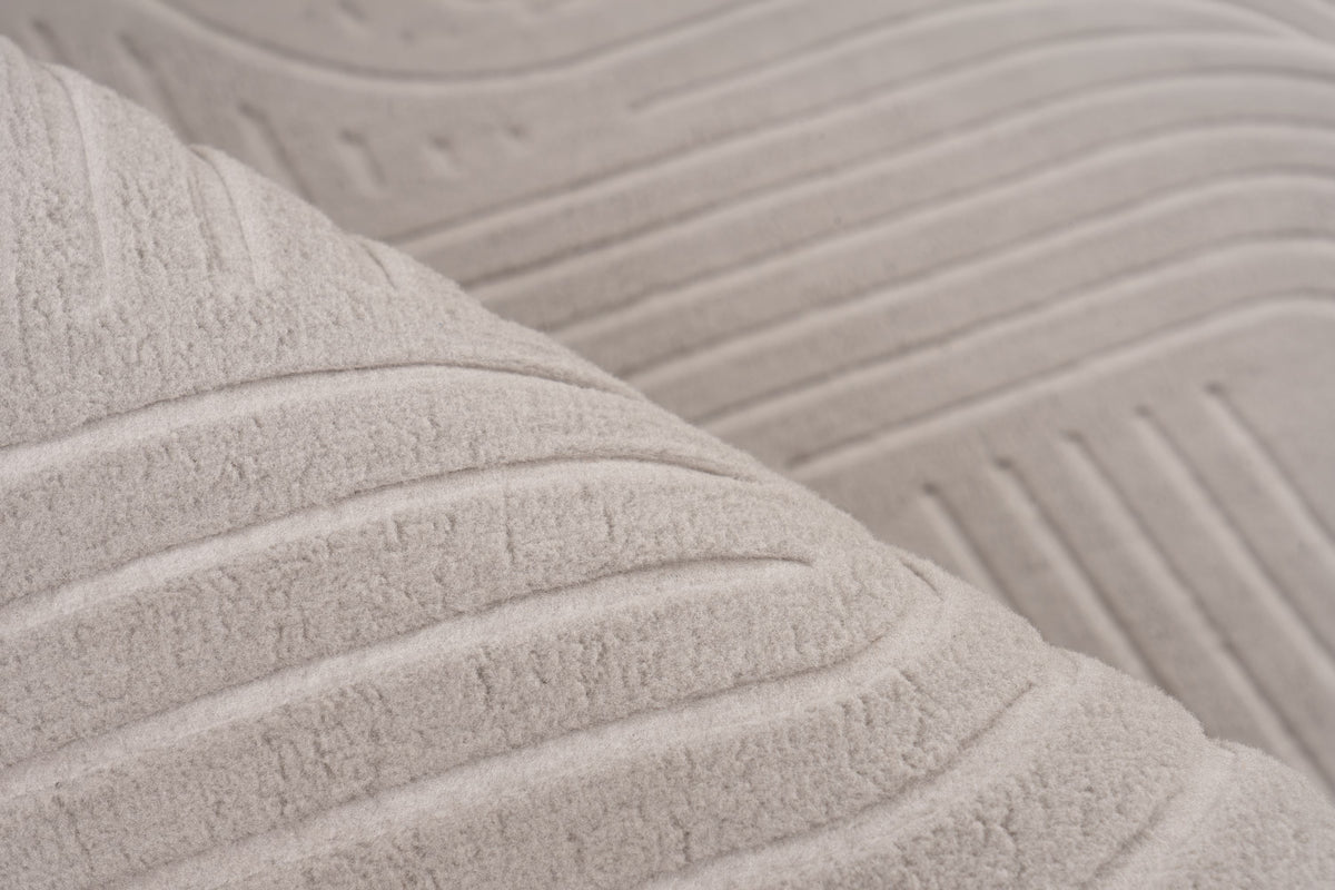 Tapis Damla gris lavable à effet 3D et dos antidérapant