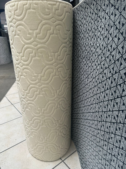 Tapis Passage Beige Relief – Lavable & Antidérapant – Découpe Personnalisée