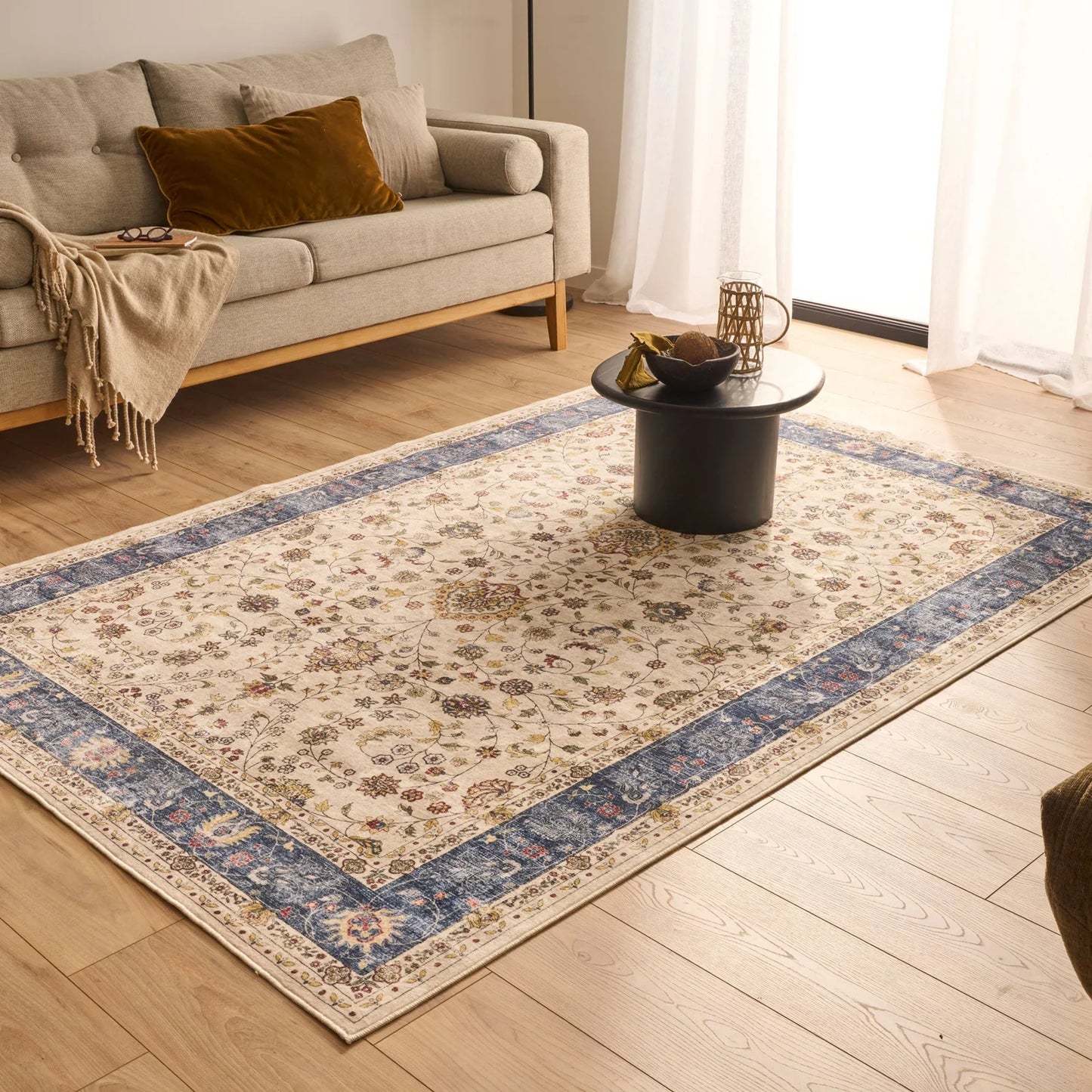 OTTOMAN – Tapis Salon Vintage Bleu