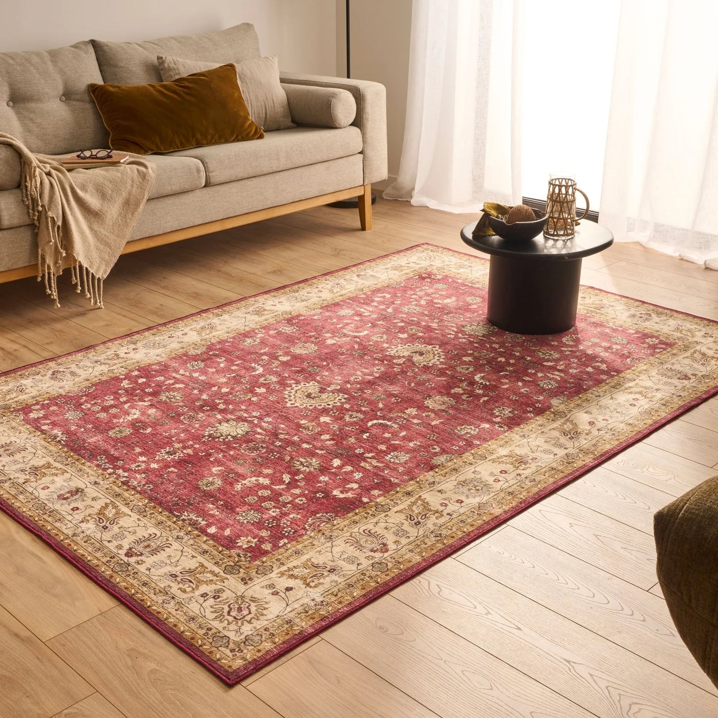 OTTOMAN – Tapis Salon Vintage Rouge