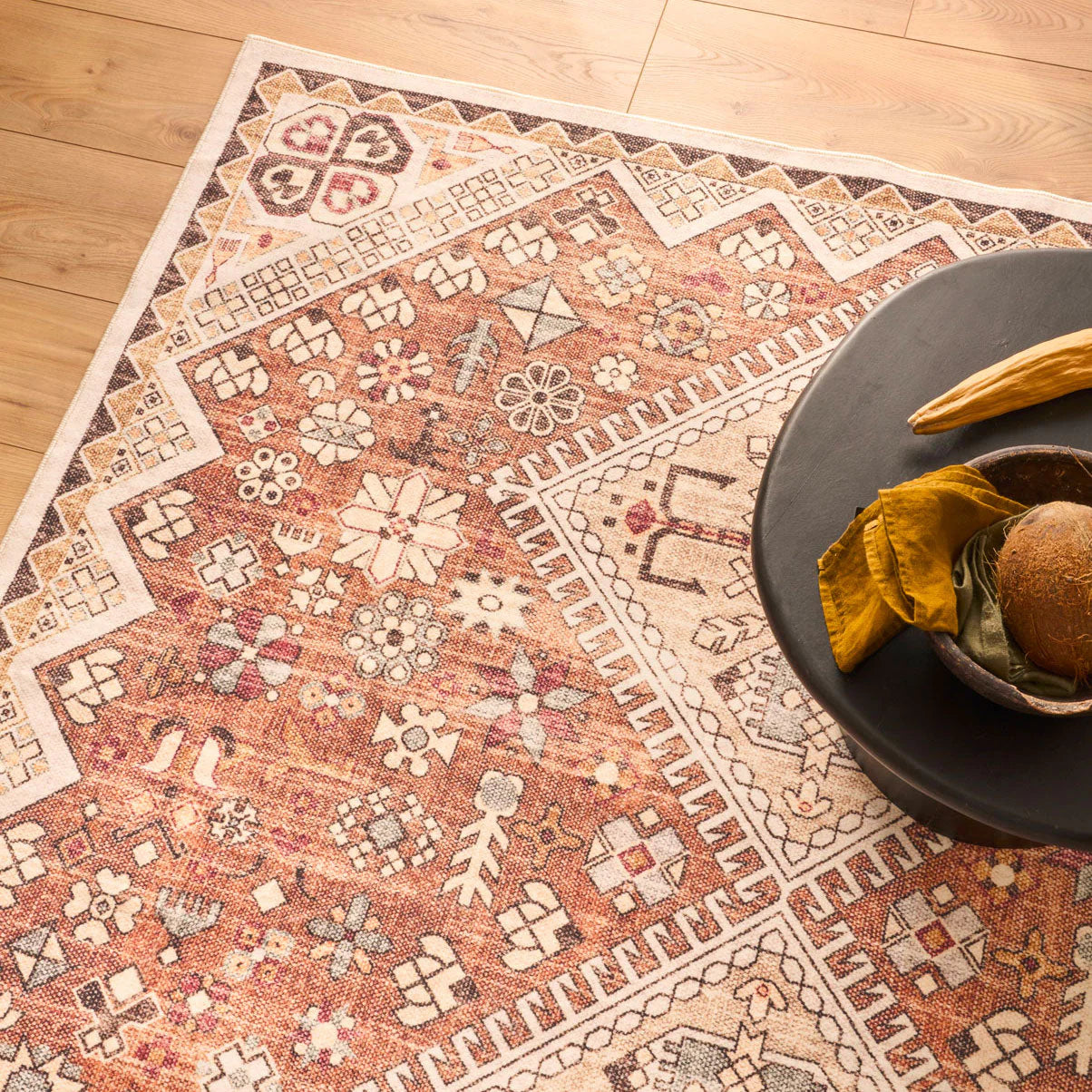 OTTOMAN – Tapis à Motifs Traditionnels Beige