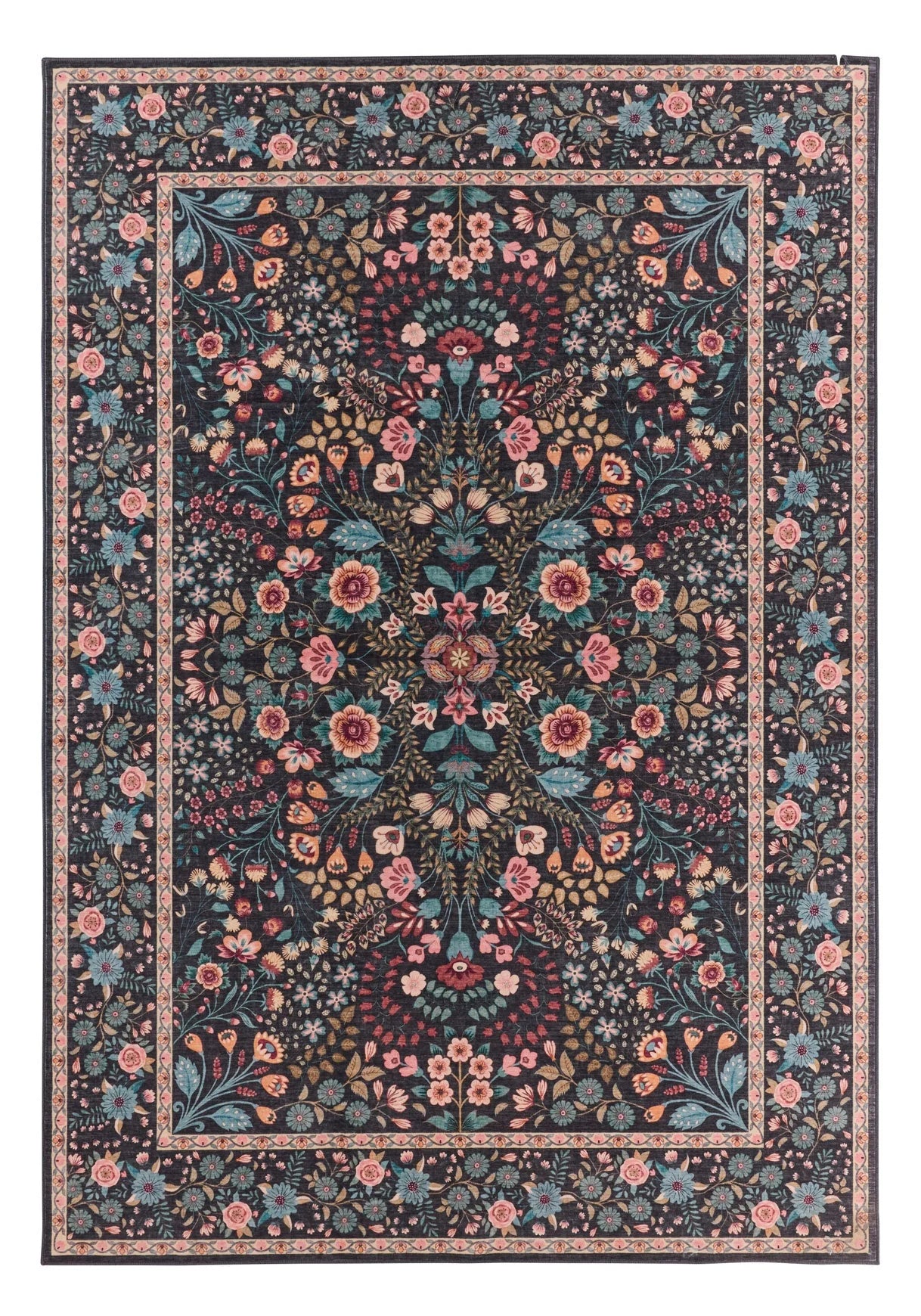 OTTOMAN – Tapis à Motifs Traditionnels Noir