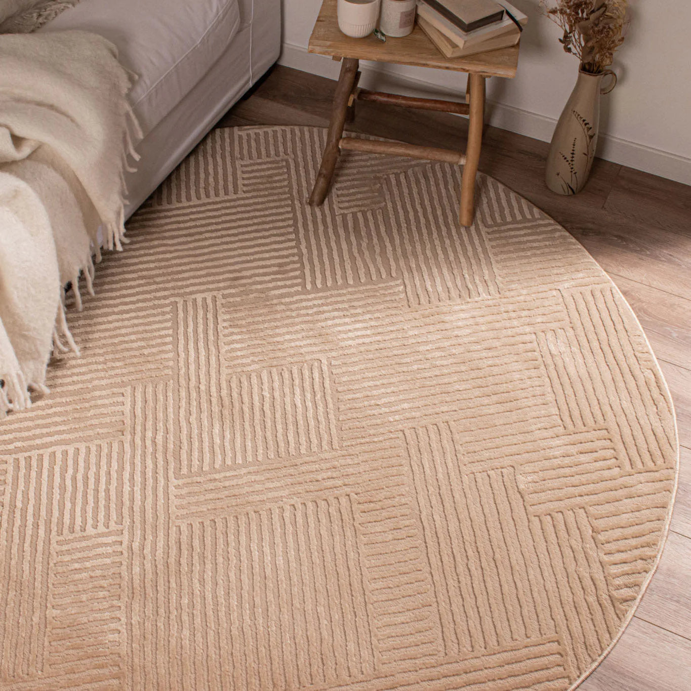 Tapis Rond 160 beige