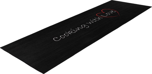 Luna 102 — Tapis de Cuisine Noir | 60 x 180 cm