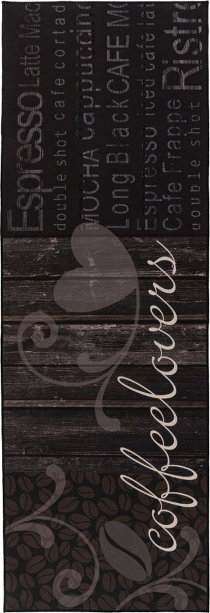 Luna 103 — Tapis de Cuisine Noir | 60 x 180 cm