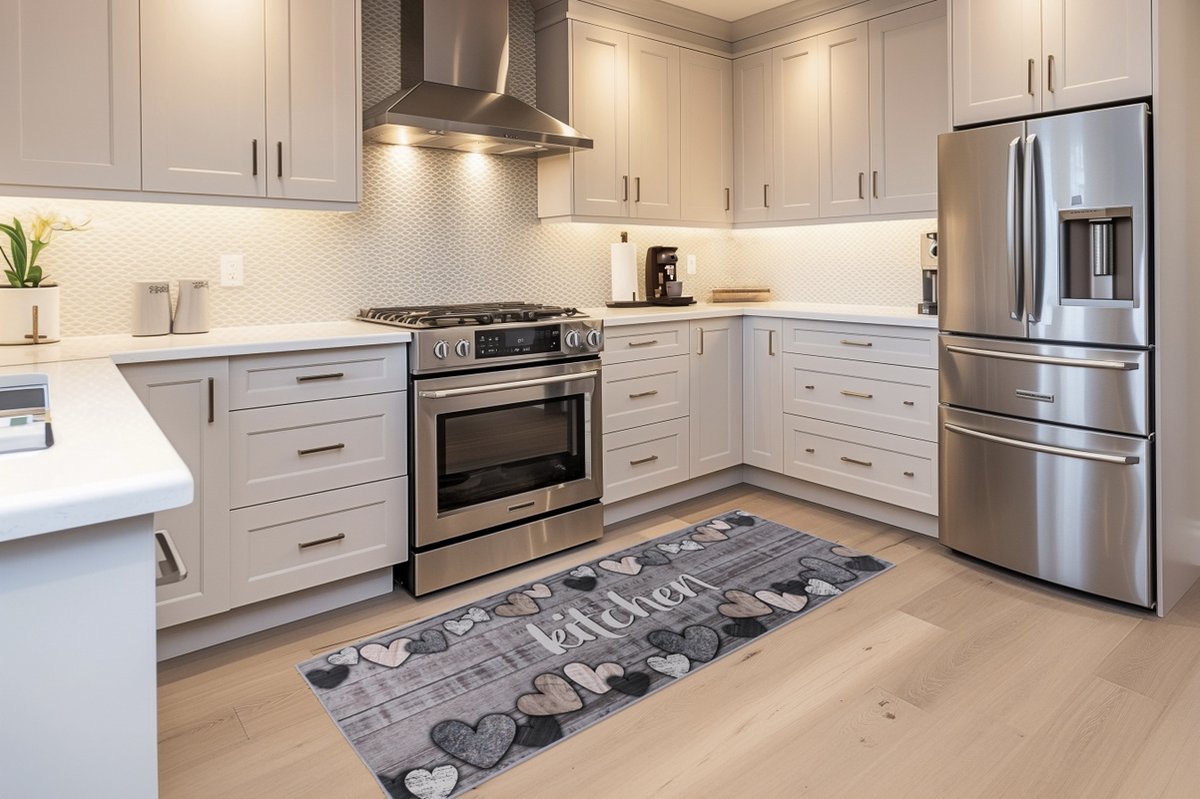 Luna 105 — Tapis de Cuisine Gris | 60 x 180 cm