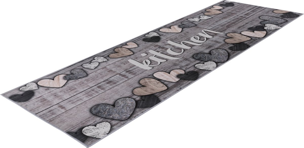 Luna 105 — Tapis de Cuisine Gris | 60 x 180 cm