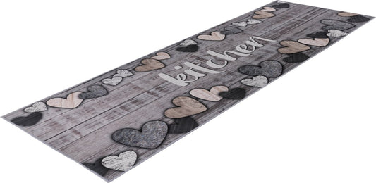 Luna 105 — Tapis de Cuisine Gris | 60 x 180 cm